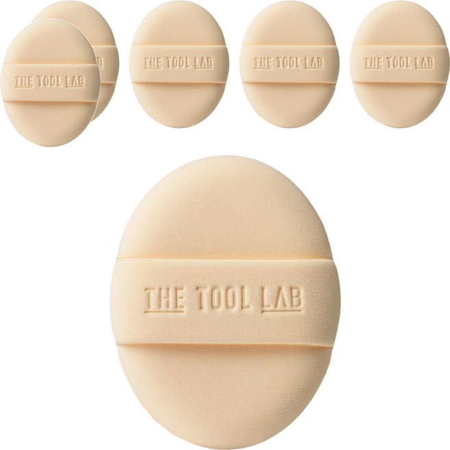 THE TOOL LAB 長效遮瑕粉撲 標準款, 6個, 淺褐色