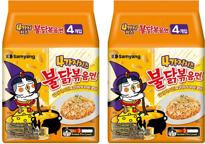 불닭볶음면 4가지 치즈 145g, 8개
