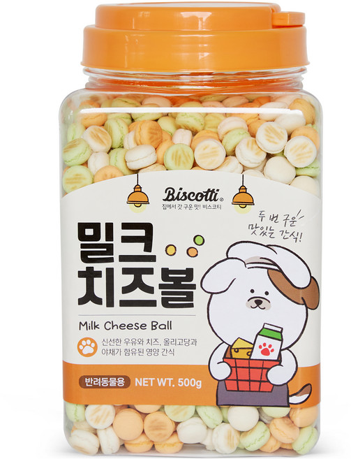 비스코티 반려동물 비스켓, 혼합맛(밀크/치즈), 500g, 1개