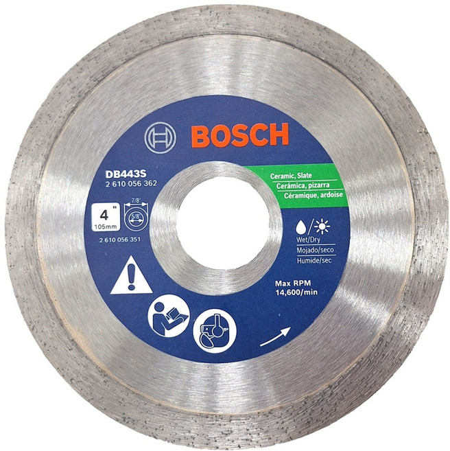 BOSCH 博世 台灣公司貨 標準連續邊鑽石鋸片 105mm, 1片, DB443S