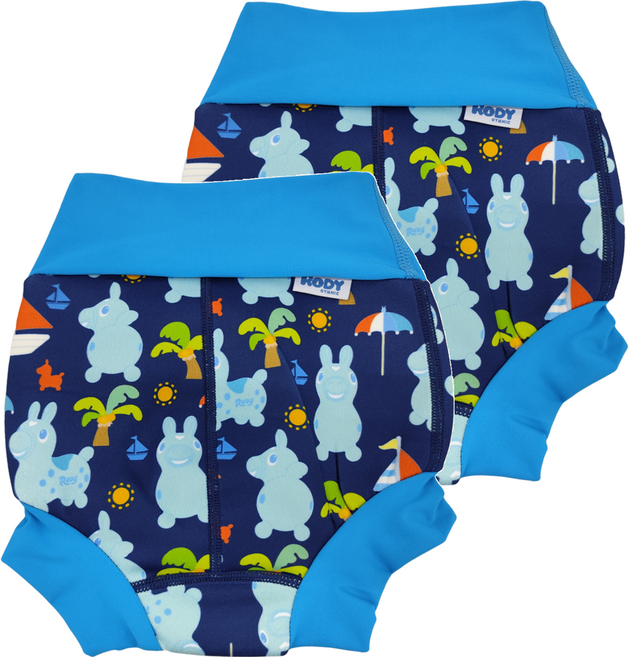 Splash About Brand New Happy Nappy 3D加強版游泳尿布褲 Rody跳跳馬 夏日沙灘, XL(13~18kg), 2件