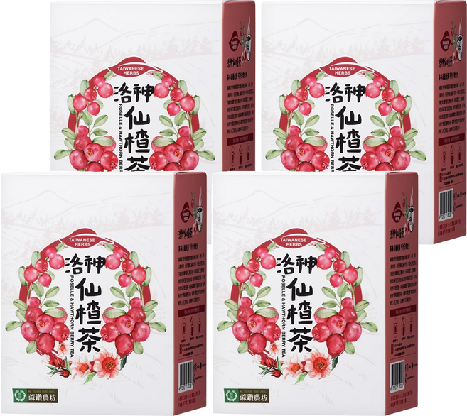 蔴鑽農坊 洛神仙楂茶, 4個, 2g, 12個裝