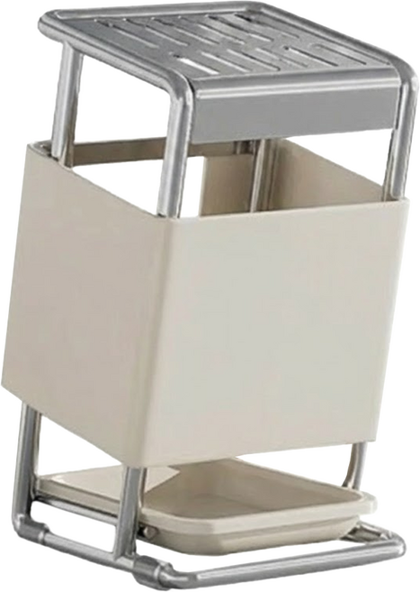 Couselect 奶油風多功能檯面刀架/收納架, 奶白色, 1個