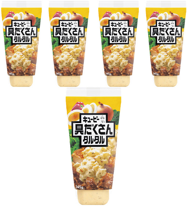 kewpie 塔塔醬 內含扎實的雞蛋與洋蔥顆粒, 145g, 5條