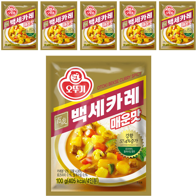 오뚜기 백세카레 매운맛, 100g, 6개