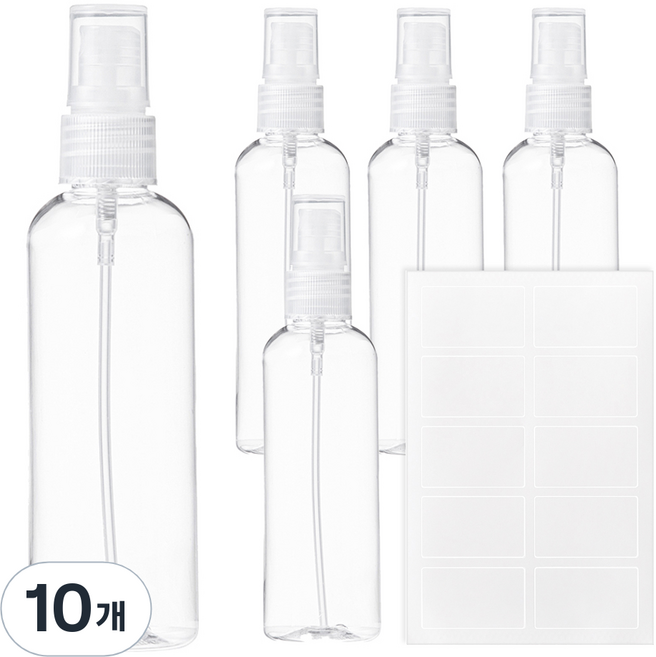 코멧 스프레이 용기 100ml, 투명, 10개