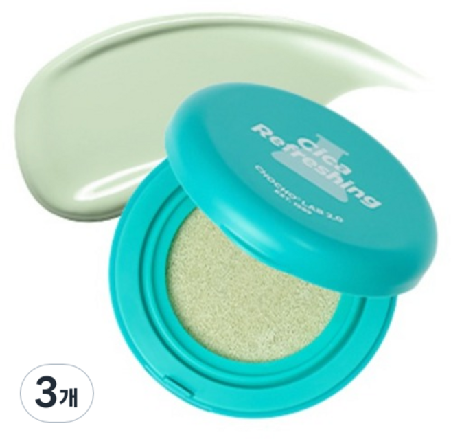 CHOCHO'S LAB 積雪草清爽防曬氣墊 SPF50+ PA++++ 10g, 單一顏色, 3個