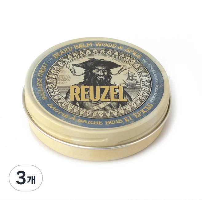 리우젤 비어드 밤 우드향, 35g, 3개 - 쿠팡