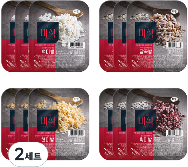 The Mi Shik 即食白飯 3入+即食五穀飯 3入+即食糙米飯 3入+即食紫米飯 3入, 2.25kg, 2組