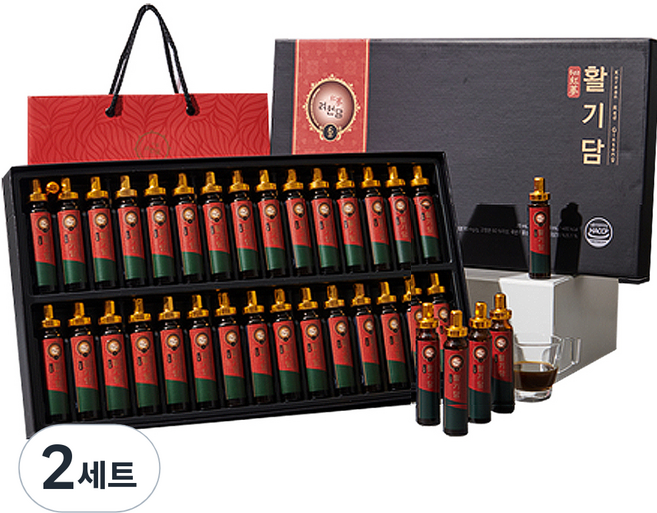 려원담 활기담 홍삼 + 쇼핑백, 600ml, 2세트