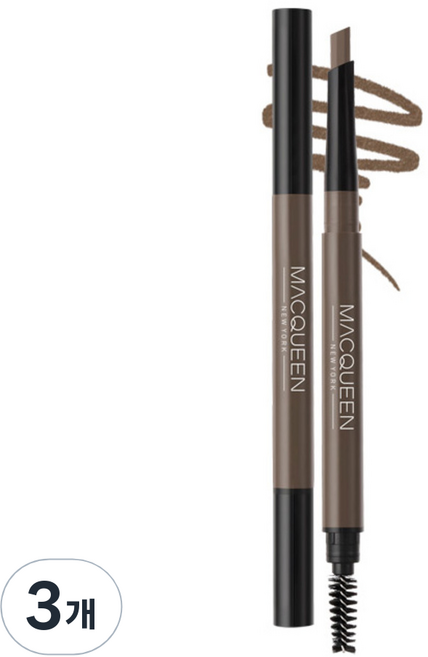 맥퀸뉴욕 마이 스트롱 오토 아이브로우펜슬 0.35g, 윌넛브라운, 3개