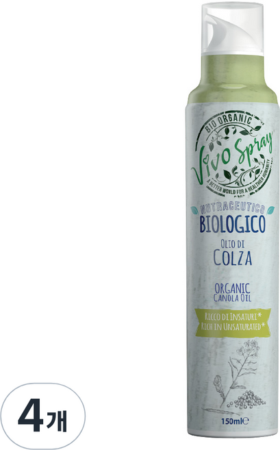 만토바 비보 오가닉 카놀라 오일 스프레이, 150ml, 4개