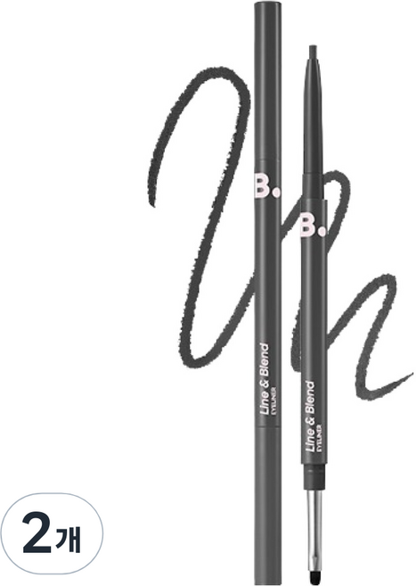 바닐라코 비바이바닐라 무드 온 라인 앤 블렌드 아이라이너 0.12g, BK01 블랙 벨벳, 2개