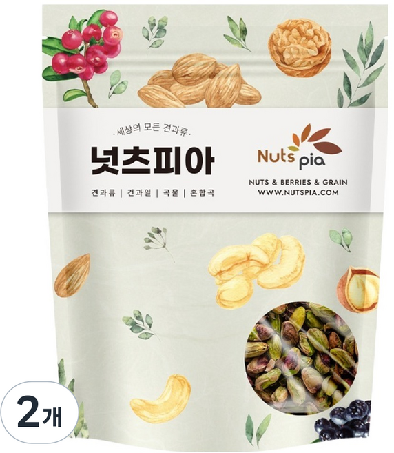 넛츠피아 생탈각 피스타치오, 2개, 200g