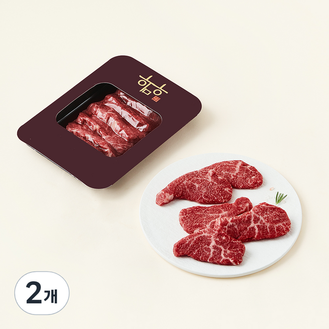 우미우 한우 정육 1++등급 (7) 구이용 (냉장), 200g, 2개