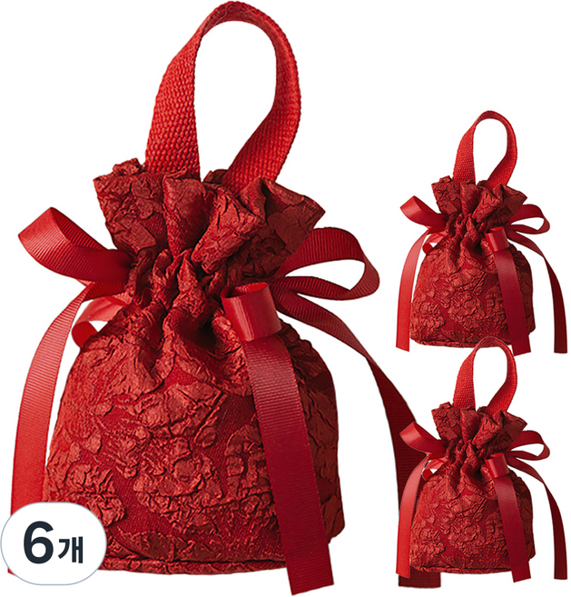 Modernat 婚禮禮物包裝福袋, 紅色, 6個