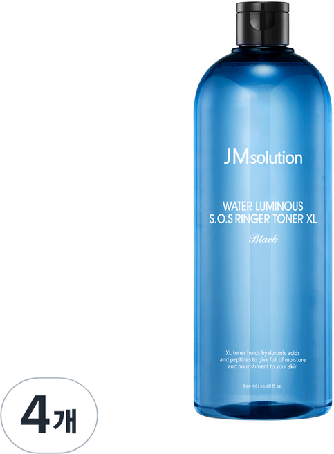 제이엠솔루션 물광 토너 엑스라지 블랙, 600ml, 4개