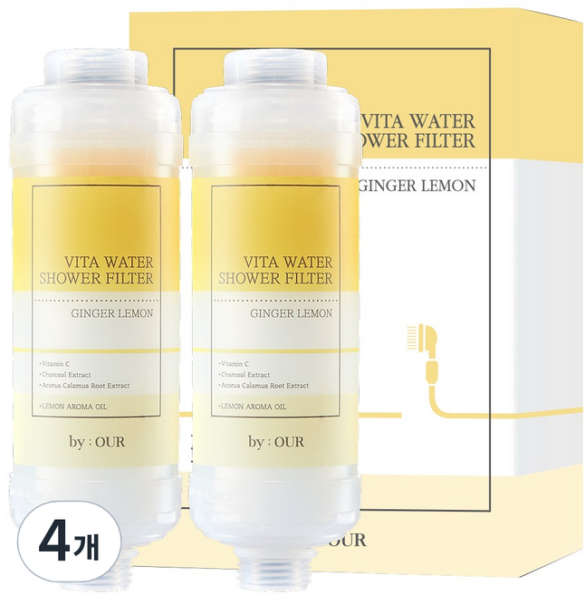 바이아우어 더 안심 비타민 샤워필터, 4개, 진저레몬향