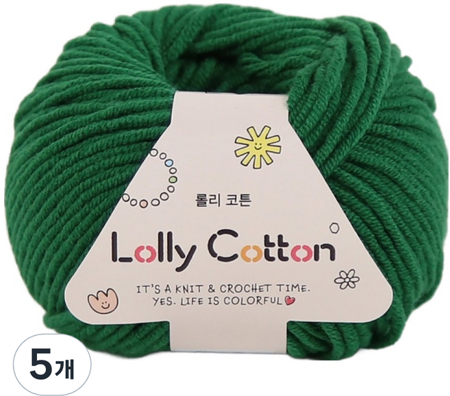 앵콜스 롤리코튼 뜨개실, 74 그린, 5개