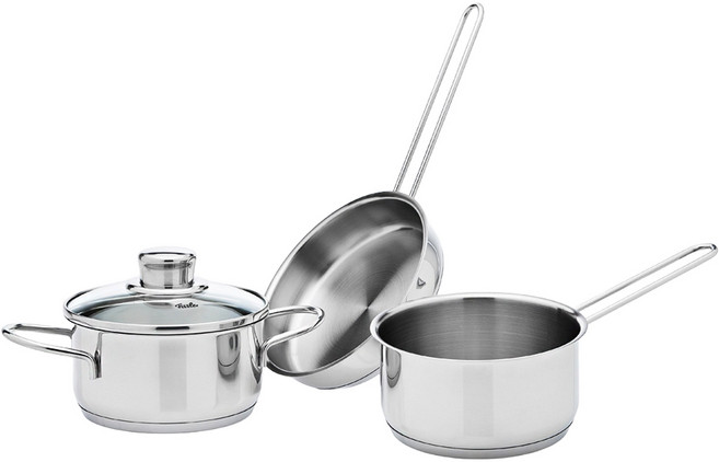 휘슬러 인덕션 스낵냄비 3종 세트, 실버, 스튜팟 14cm + 소스팬 14cm + 프라이팬 16cm, 1세트