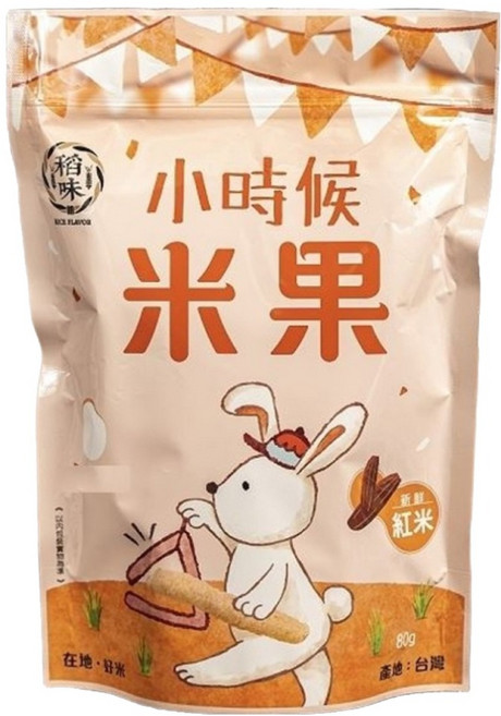 稻味 小時候米果系列, 紅米, 80g, 1包