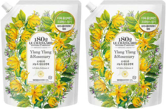 1802 LE CHATELARD 高濃縮柔軟精補充包 依蘭&迷迭香, 1.5L, 2包