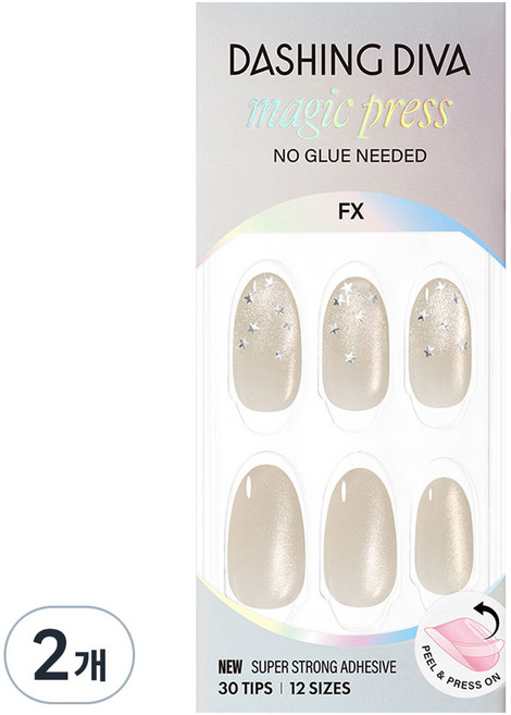 데싱디바 매직프레스 네일팁, 2개, 스텔라 허니