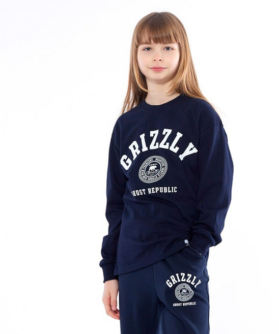 고스트리퍼블릭 아동용 GRIZZLY 클럽 오버핏 면 긴팔티 JLT-J955