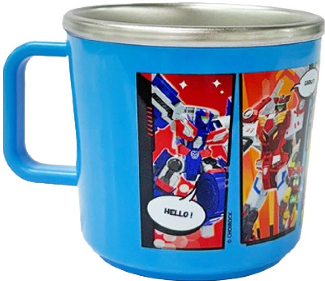 르번 헬로카봇 논슬립 스텐컵, 혼합색상, 1개, 220ml