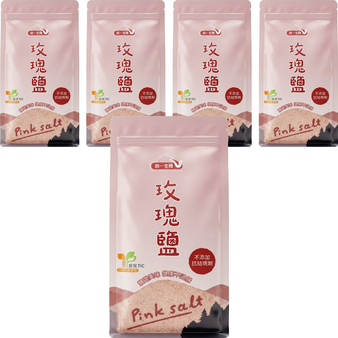 統一生機 玫瑰鹽, 450g, 5包