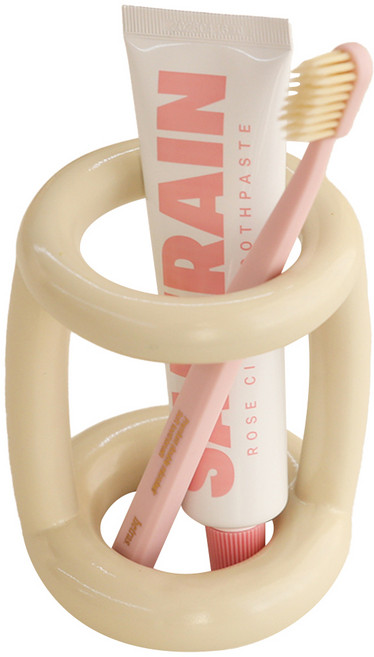 달팽이리빙 몽글몽글 칫솔꽂이 L, 크림 화이트, 1개