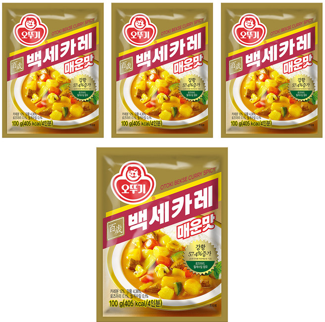 오뚜기 백세카레 매운맛, 100g, 4개