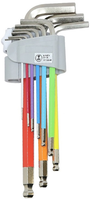 GREENER 綠林 內六角工具組 彩虹內六角板手 加長球頭, 1組