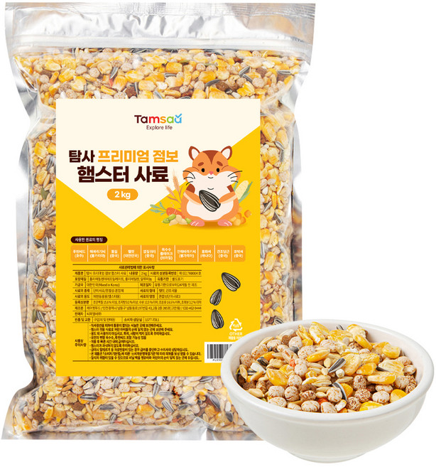 탐사 프리미엄 점보 햄스터 사료, 2kg, 1개