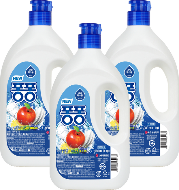퐁퐁 뉴 주방세제, 980ml, 3개