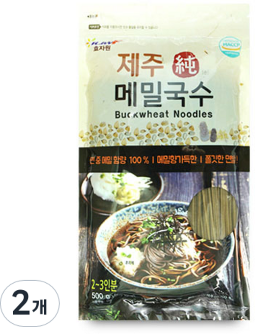 효자원 제주 순 메밀국수, 500g, 2개