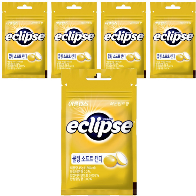 이클립스 쿨링 소프트 캔디 레몬민트향, 45g, 5개