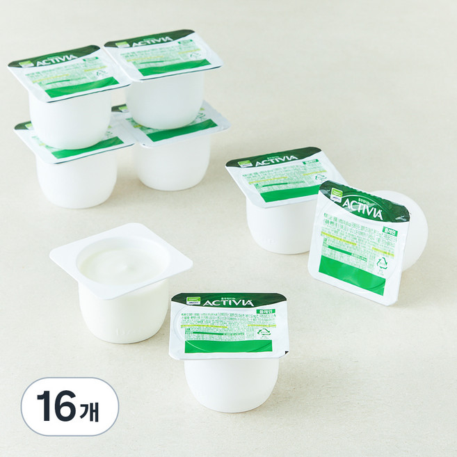 엑티비아 플레인 요구르트, 80g, 16개