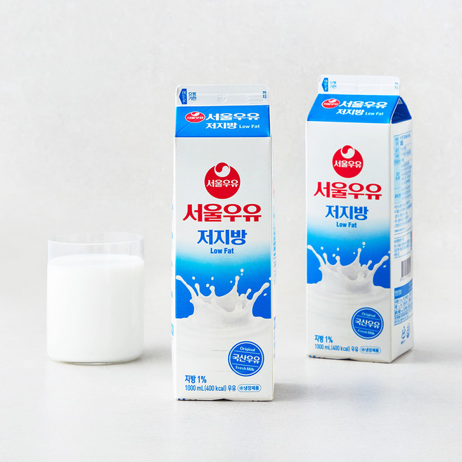 서울우유 저지방 우유, 1L, 2개