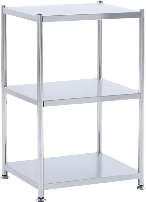 E-home Solid 索力得 不鏽鋼收納置物架, 銀色, 3層