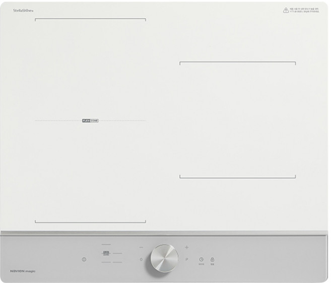 나비엔매직 인덕션 전기레인지 2분할 화이트 + 라이트 그레이 3구, ERI-5233AF, 빌트인