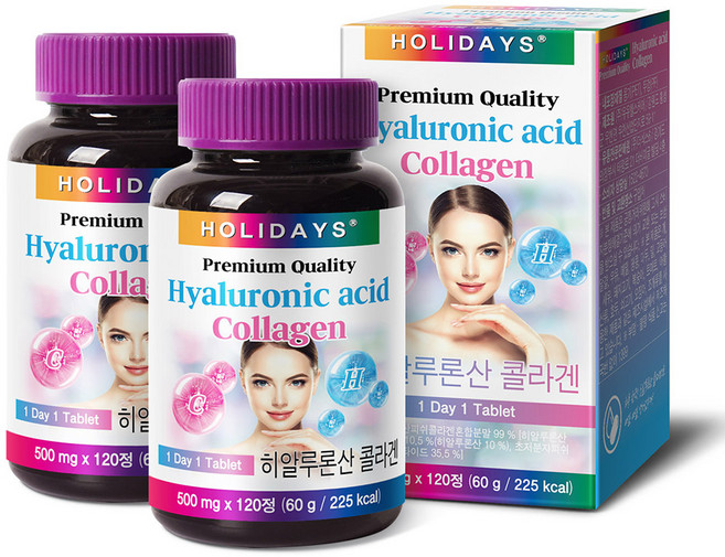홀리데이즈 히알루론산 콜라겐, 120정, 2개