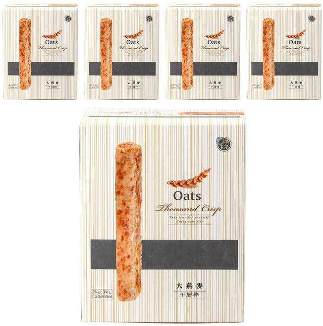 口福不淺 大燕麥千層棒, 120g, 5盒