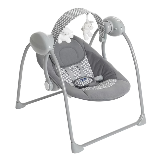 chicco Relax & Play 電動音樂安撫嬰兒鞦韆, 月牙灰, 1個