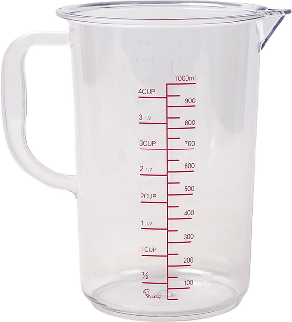 쿠킹플러스 PC 계량컵, 혼합색상, 1L, 1개