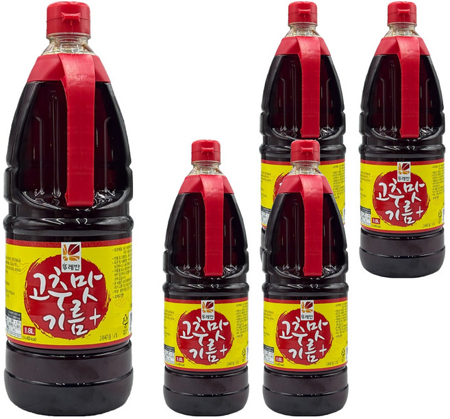 뚜레반 고추맛기름+, 5개, 1.8L