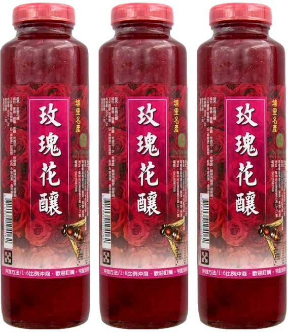 埔里鎮農會 玫瑰花釀, 800g, 3瓶