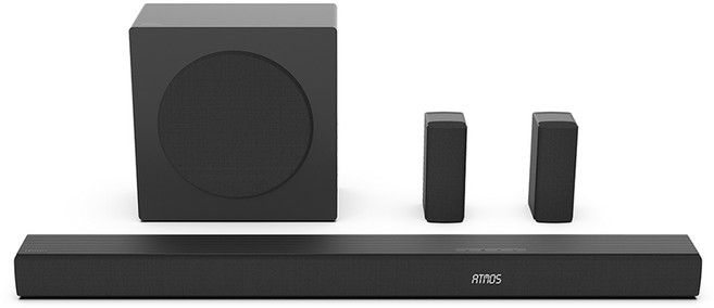 Hisense 하이센스 무선 서브우퍼 5.1 채널 돌비 애트모스 사운드바, 블랙, AX5100Q