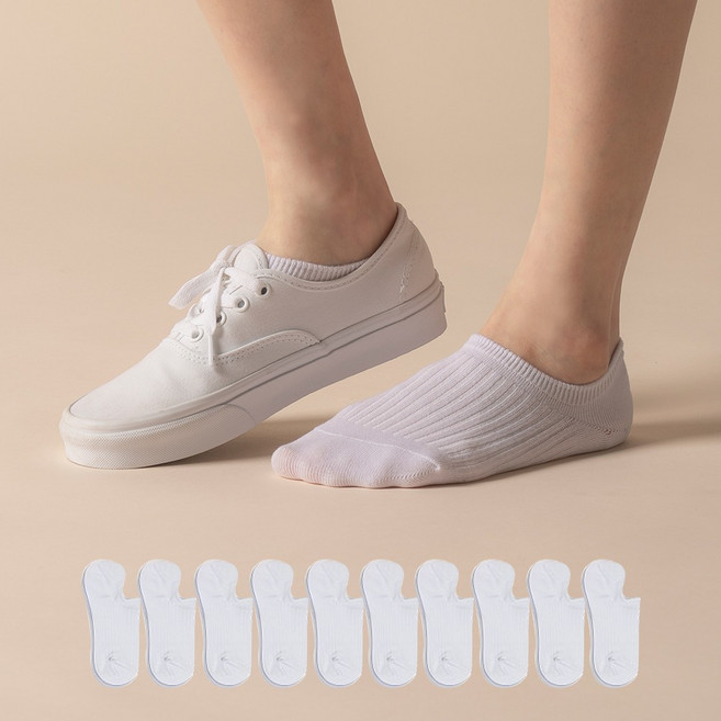 삭피엔스 여성용 벗겨지지 않는 프리미엄 발목 페이크삭스 10켤레