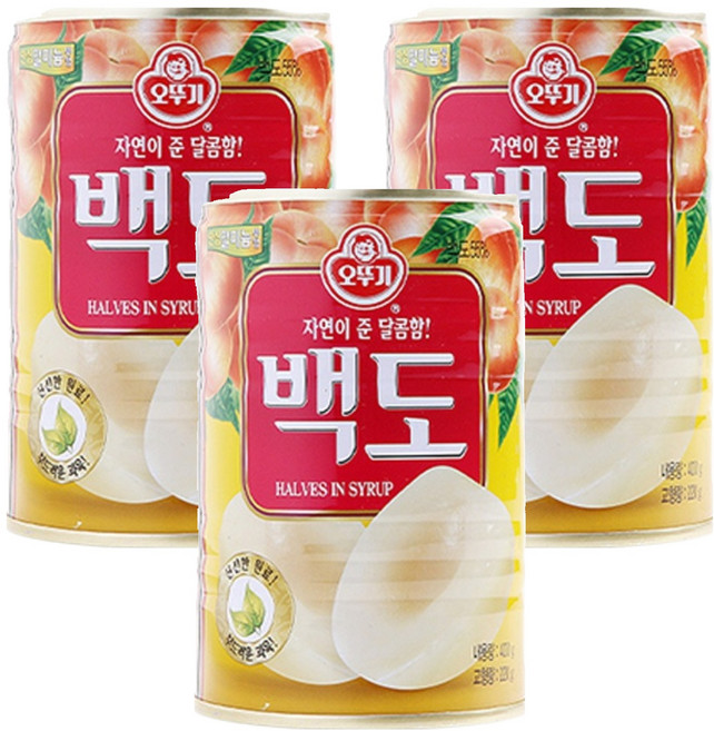 OTOKI 不倒翁 白桃罐頭, 400g, 3罐